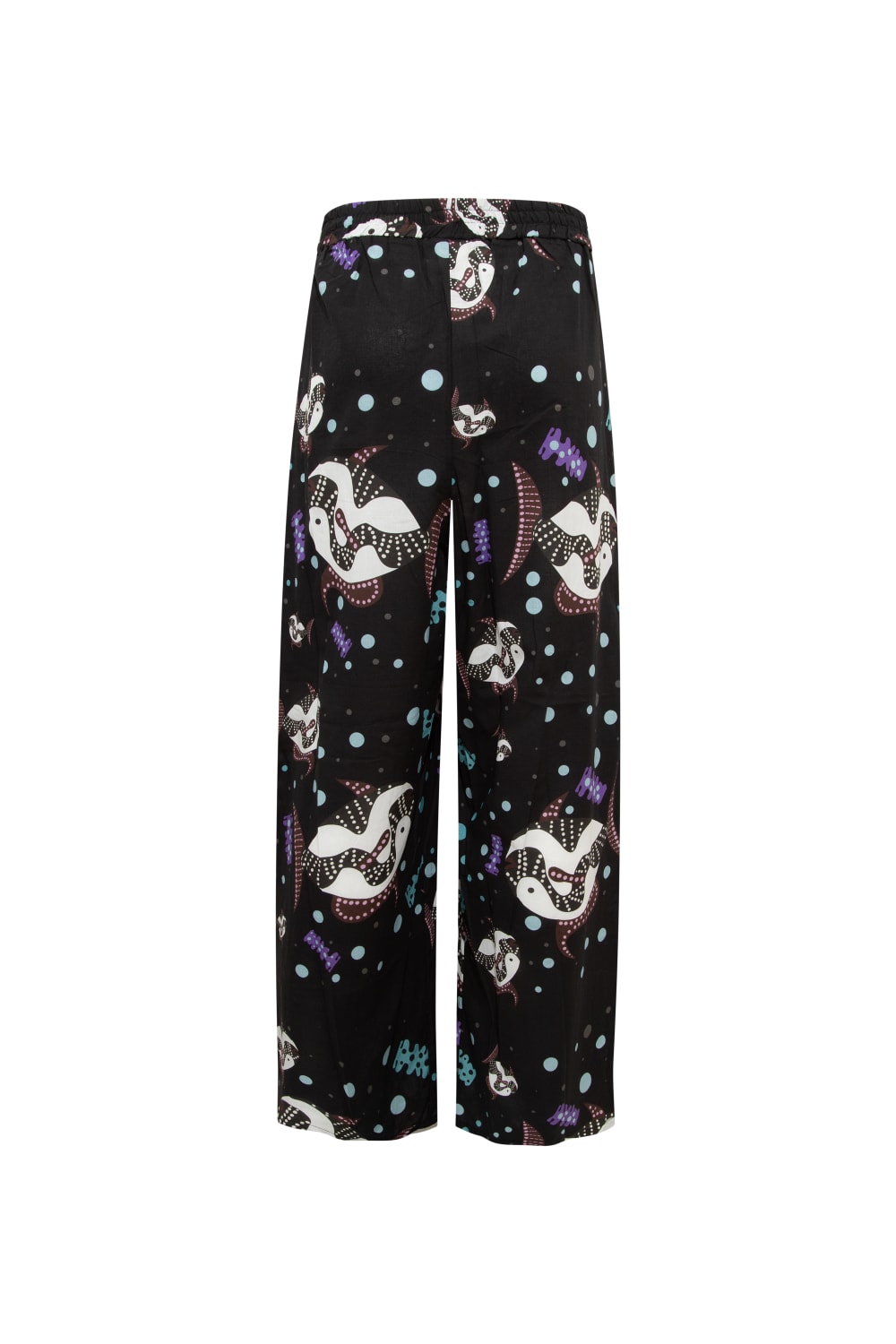 Le-Monade Dreams-Siyah Balık Desenli Salaş Pantolon-Pantolon-2-Milagron.com