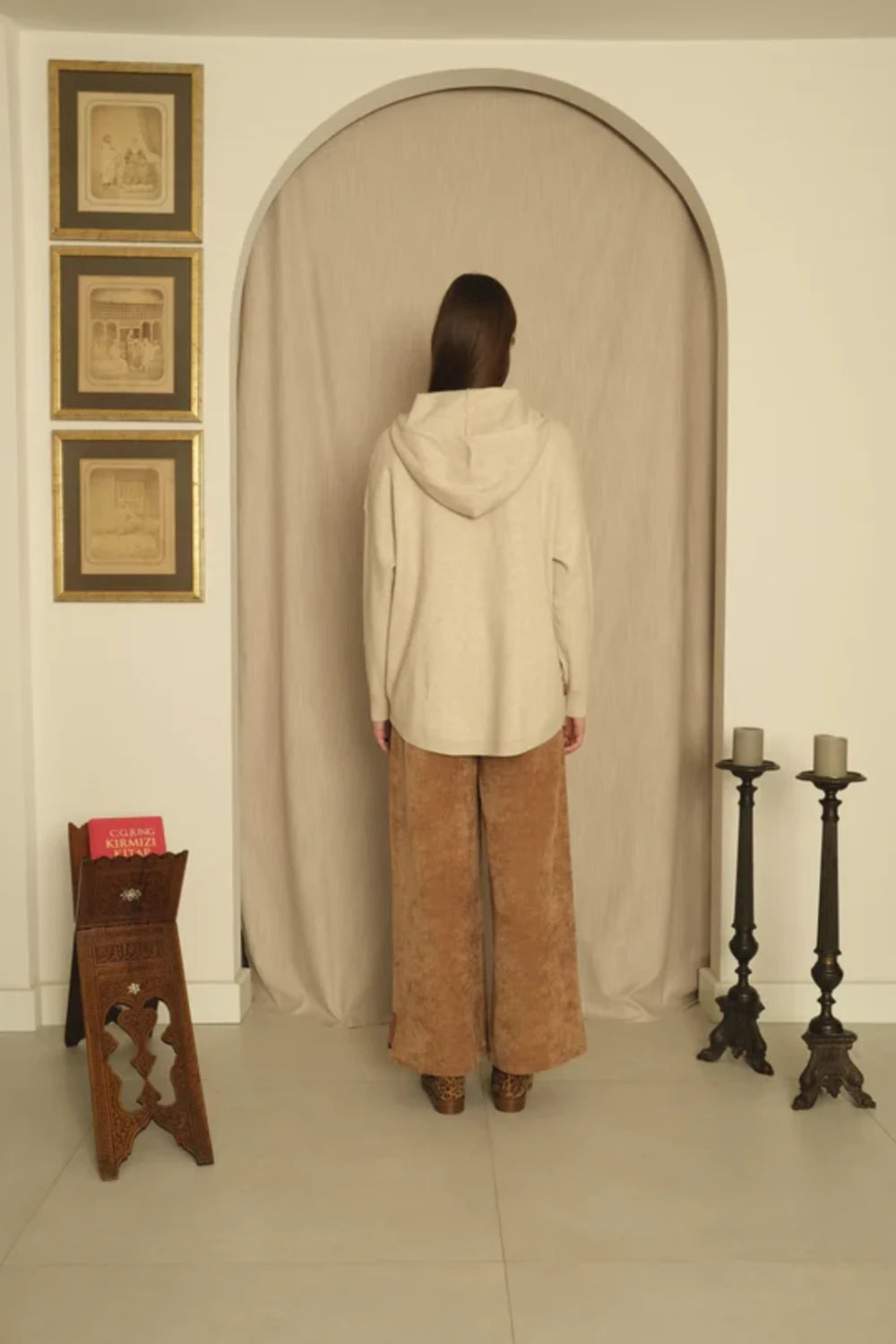 Le-Monade Dreams-Şönil Karamel Kemer Detaylı Pantolon-Pantolon-5-Milagron.com