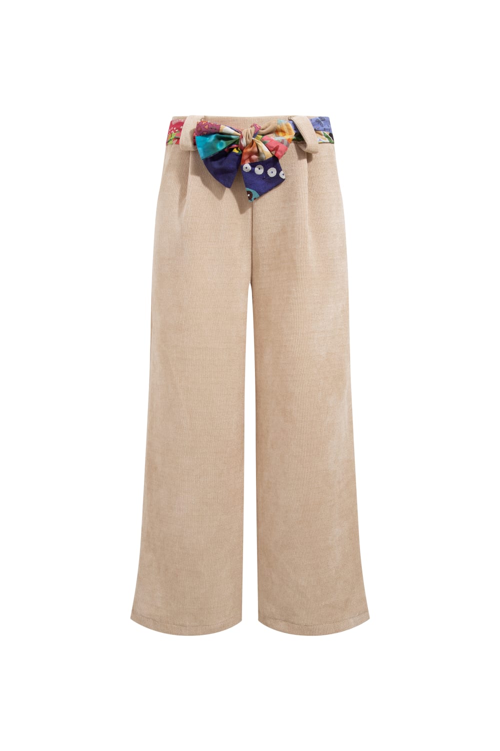 Le-Monade Dreams-Şönil Patch Kemer Detaylı Bej Pantolon-Pantolon-1-Milagron.com