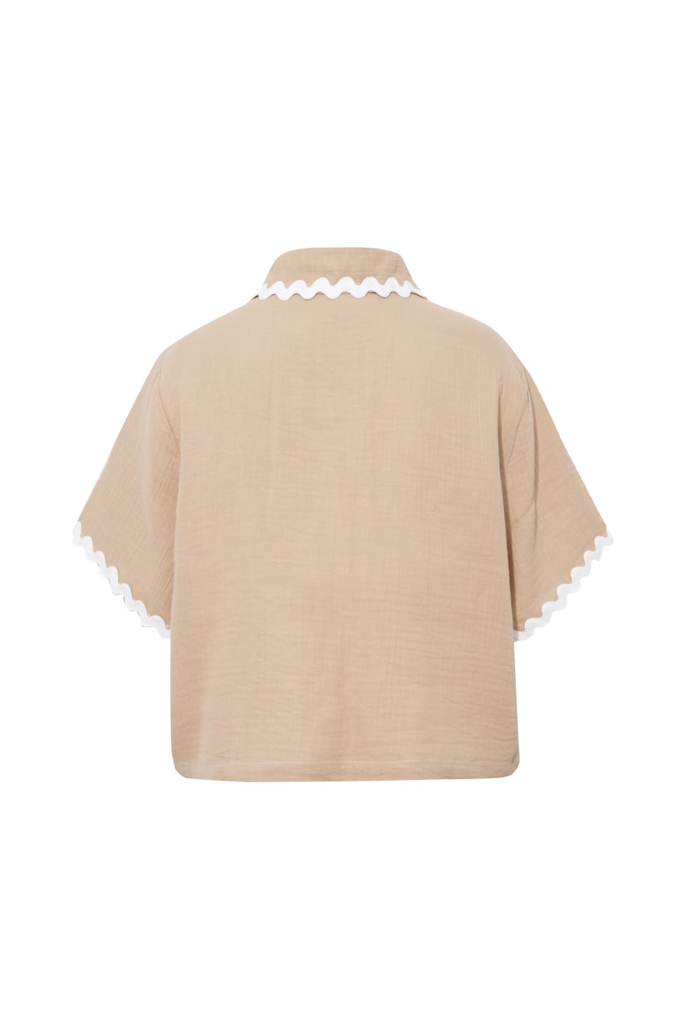 Le-Monade Dreams-Su Taşı Detaylı Bej Kısa Kol Gömlek-Gömlek-2-Milagron.com