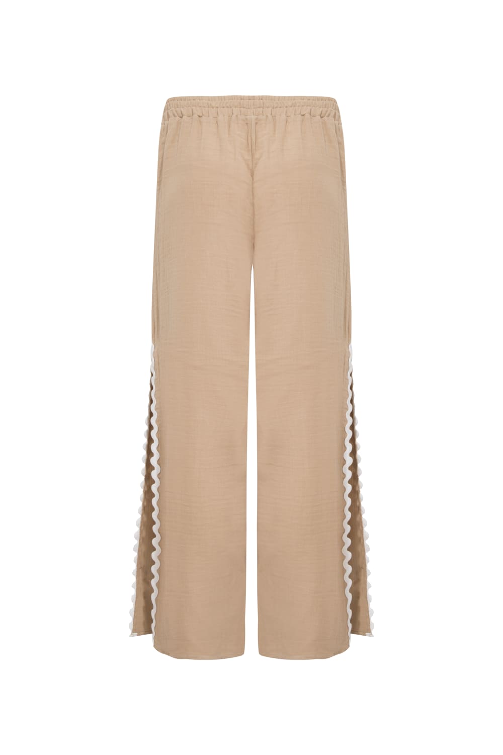 Le-Monade Dreams-Su Taşı Detaylı Bej Yandan Yırtmaçlı Pantolon-Pantolon-3-Milagron.com