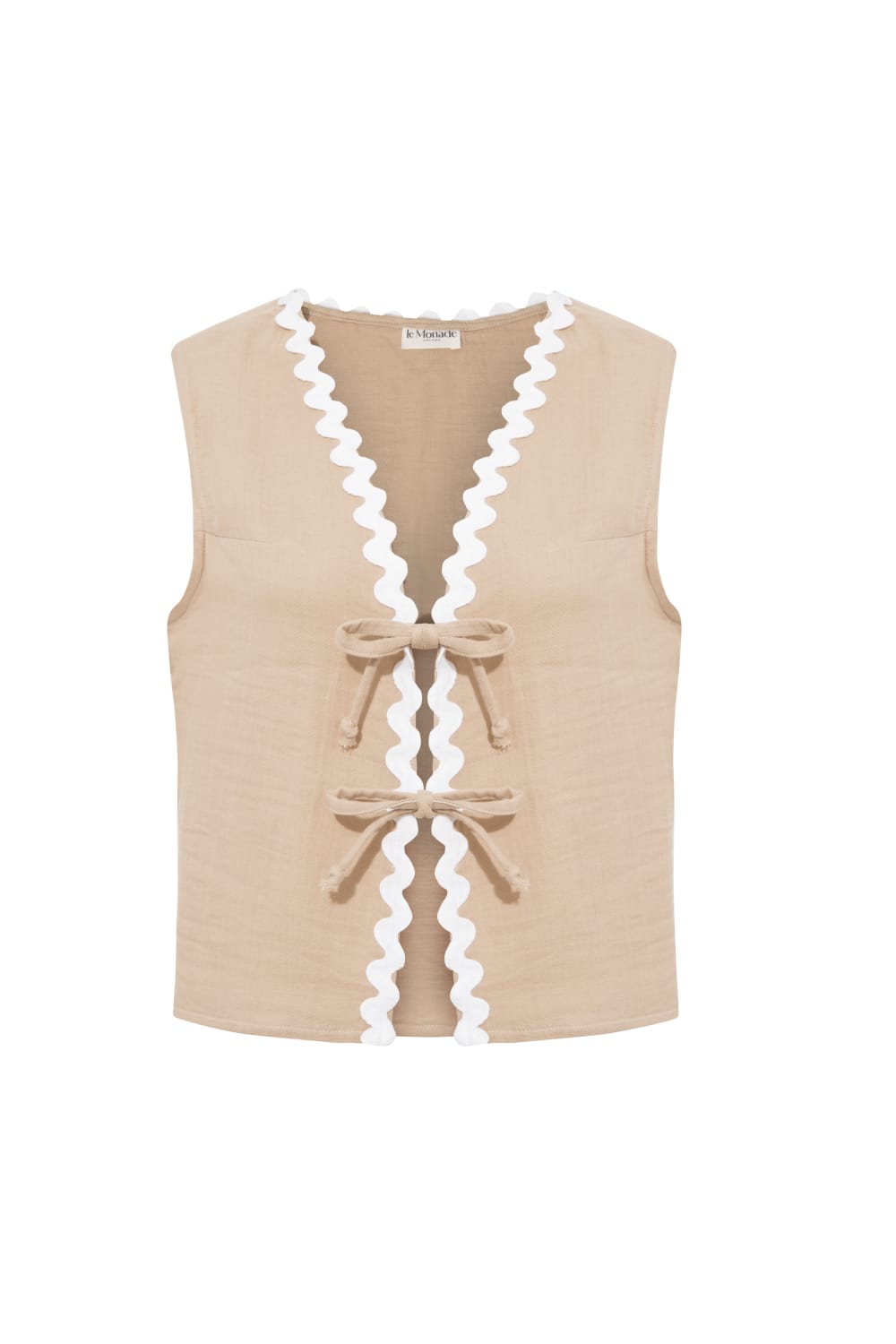 Le-Monade Dreams-Su Taşı Detaylı Bej Yelek-Yelek-1-Milagron.com