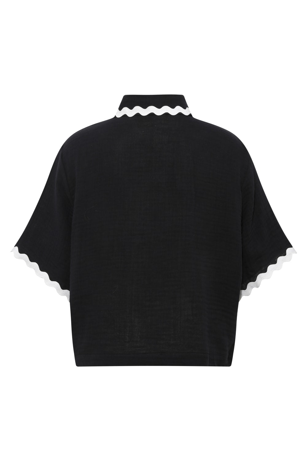 Le-Monade Dreams-Su Taşı Detaylı Siyah Kısa Kol Gömlek-Gömlek-3-Milagron.com