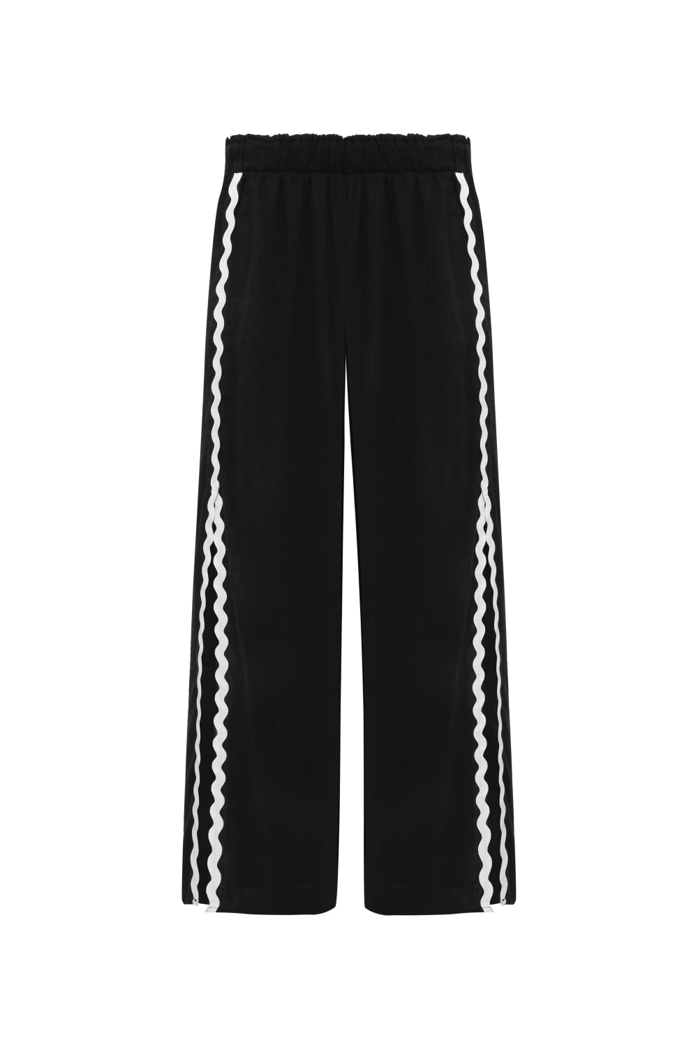 Le-Monade Dreams-Su Taşı Detaylı Siyah Yandan Yırtmaçlı Pantolon-Pantolon-1-Milagron.com