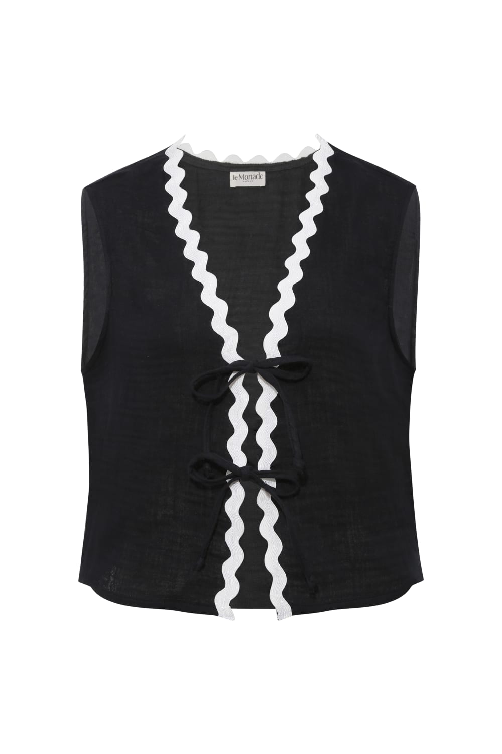 Le-Monade Dreams-Su Taşı Detaylı Siyah Yelek-Yelek-1-Milagron.com