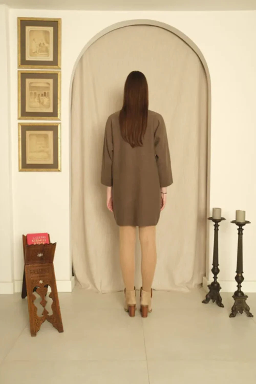 Le-Monade Dreams-Triko Haki Kısa Elbise-Elbise-5-Milagron.com