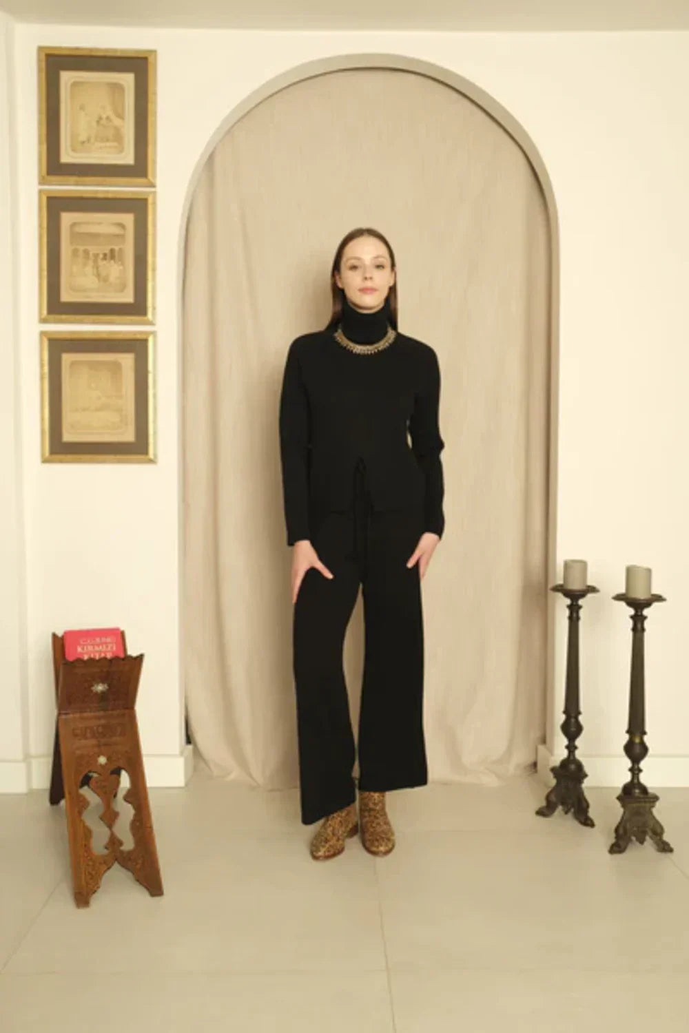 Le-Monade Dreams-Triko Siyah Balıkçı Yaka Kazak-Kazak & Triko-3-Milagron.com