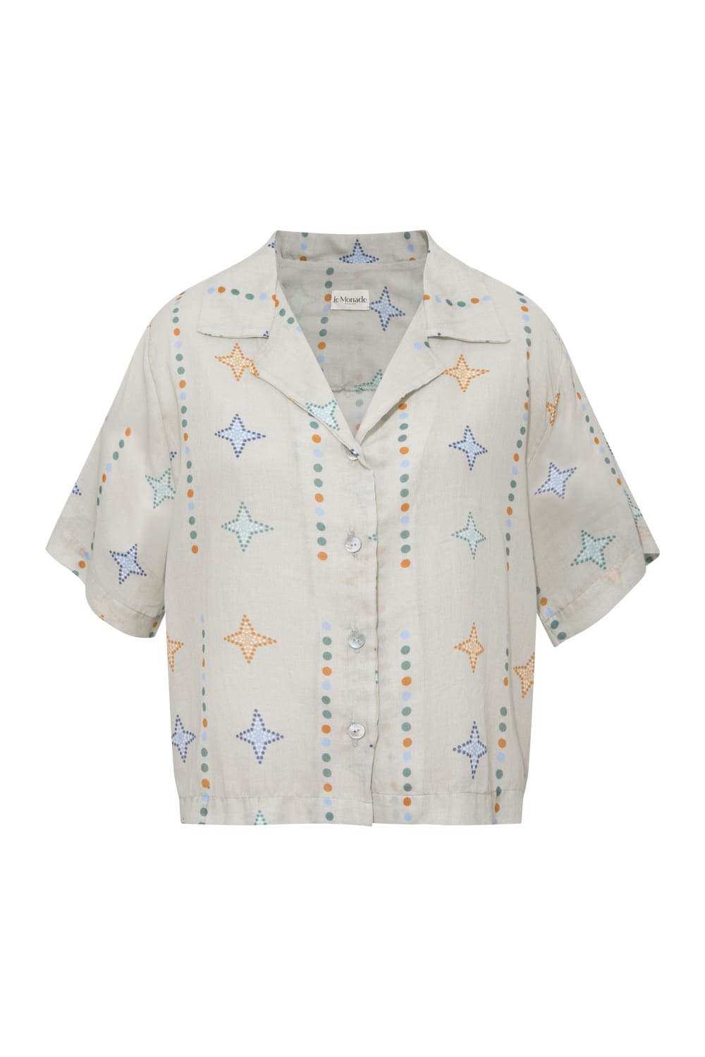 Le-Monade Dreams-Yıldız Desenli Kısa Kollu Gömlek-Gömlek-1-Milagron.com