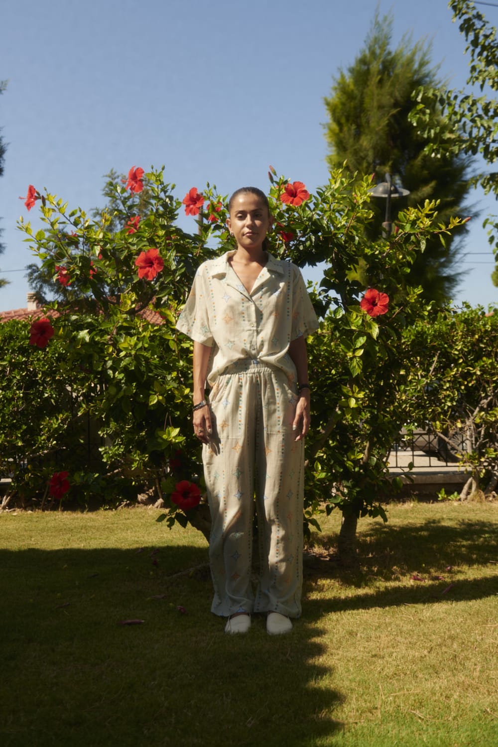 Le-Monade Dreams-Yıldız Desenli Kısa Kollu Gömlek-Gömlek-3-Milagron.com