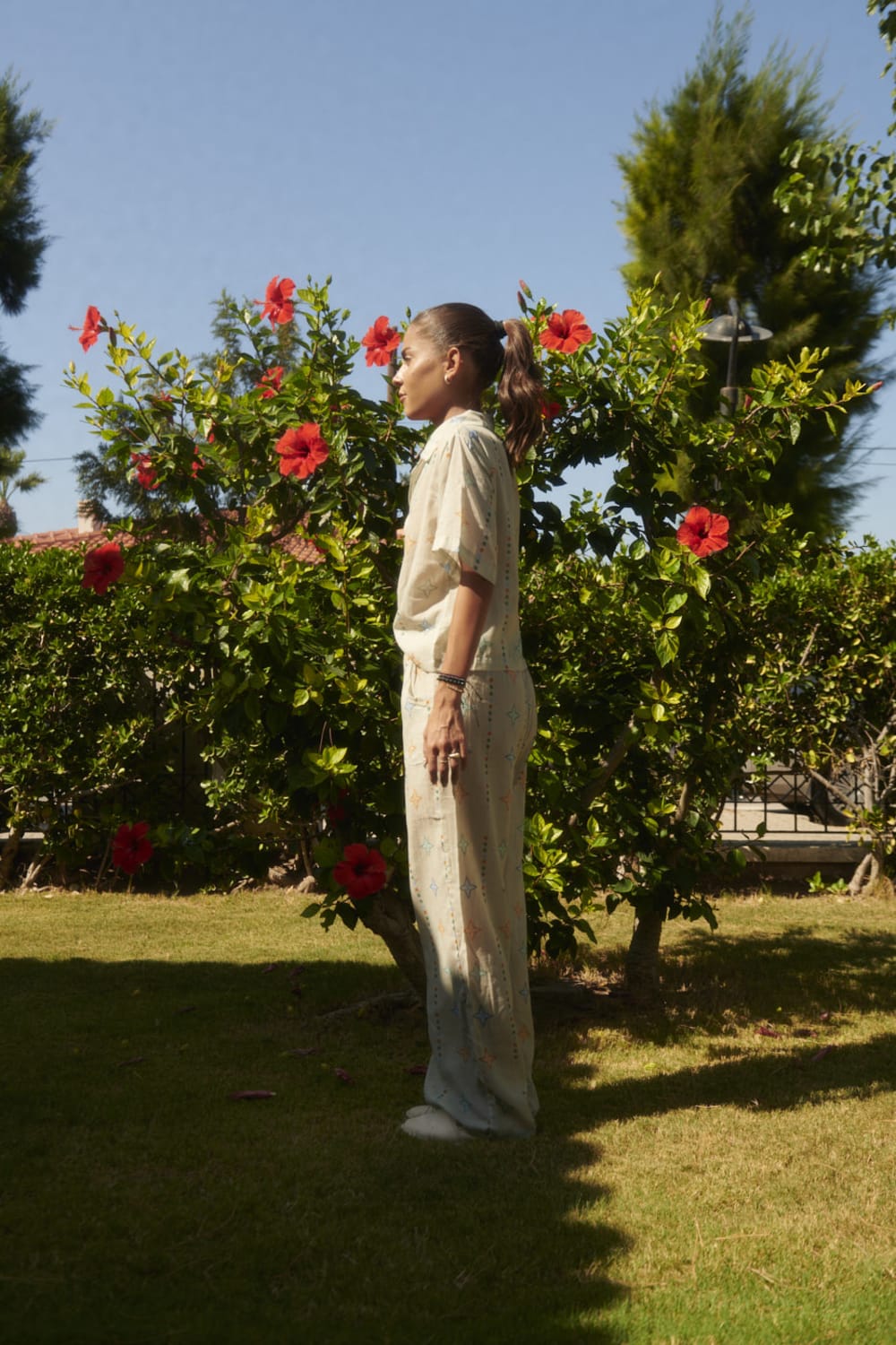 Le-Monade Dreams-Yıldız Desenli Kısa Kollu Gömlek-Gömlek-4-Milagron.com