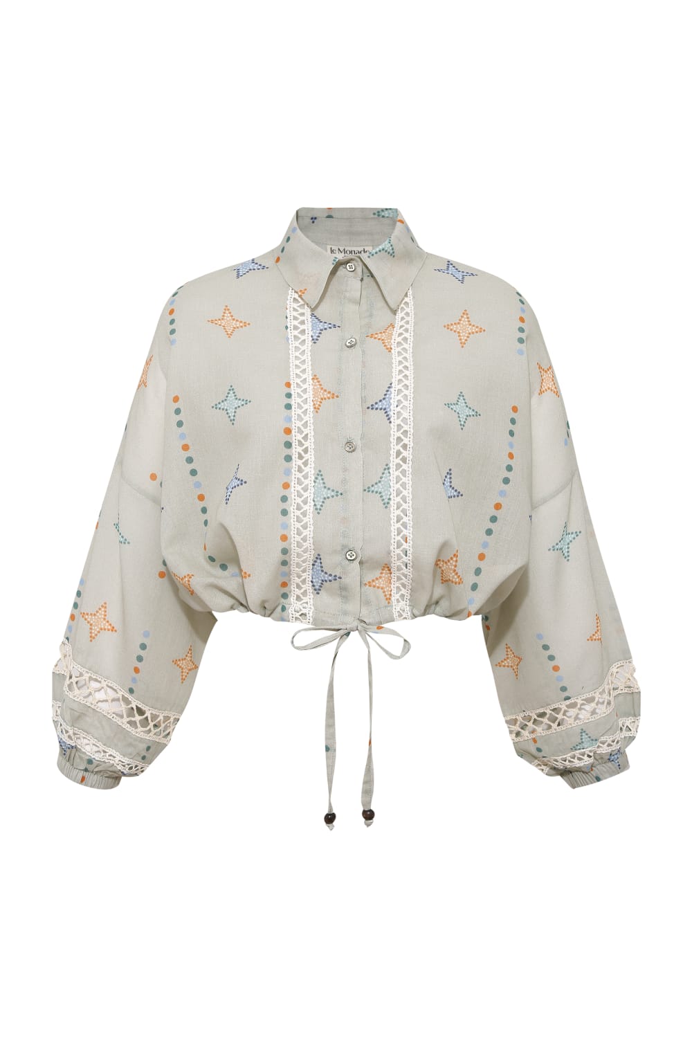 Le-Monade Dreams-Yıldız Desenli Kopanaki Detaylı Uzun Kol Gömlek-Gömlek-1-Milagron.com