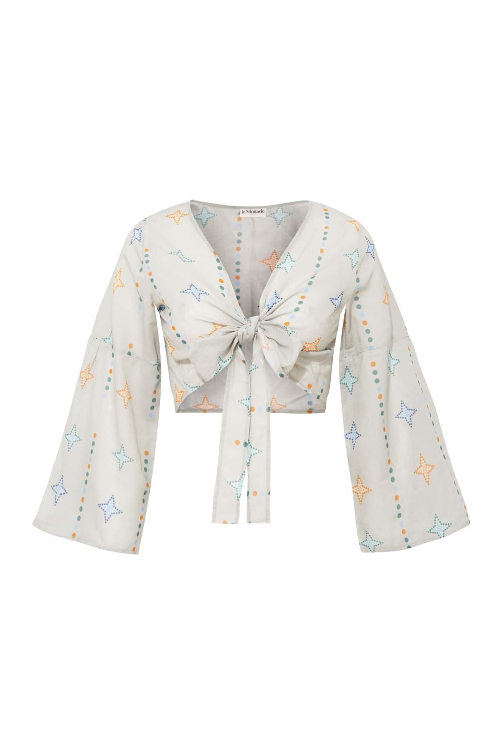 Le-Monade Dreams-Yıldız Desenli Önden Bağlamalı Üst-Bluz-1-Milagron.com