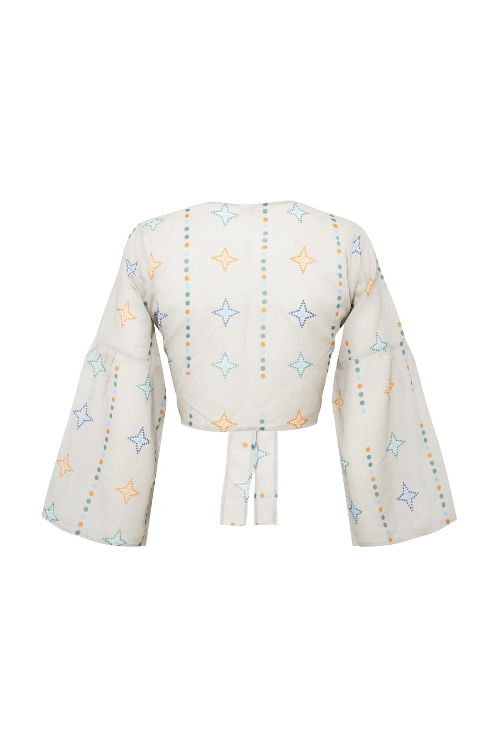 Le-Monade Dreams-Yıldız Desenli Önden Bağlamalı Üst-Bluz-2-Milagron.com