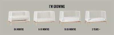 Luna Baby Cot, 120X60 Cm, White/Oak