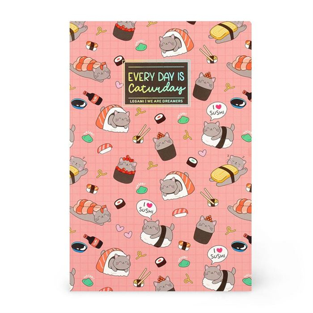Legami Çizgili Defter - Quaderno - Orta - Sushi Kedi