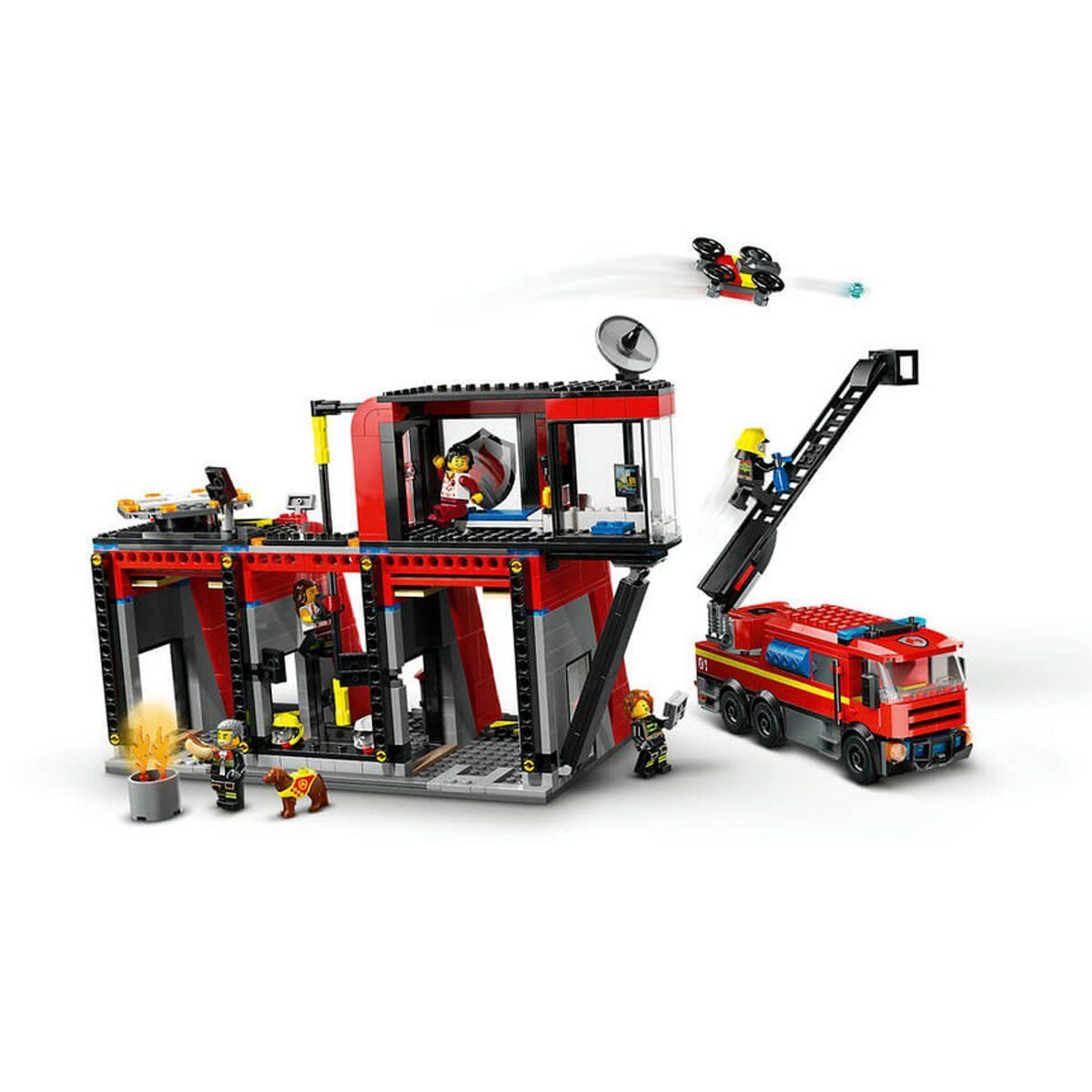 60414 Lego City İTfaiye Kamyon Ve İTfaiye Merkezi 843 Parça +6 Yaş