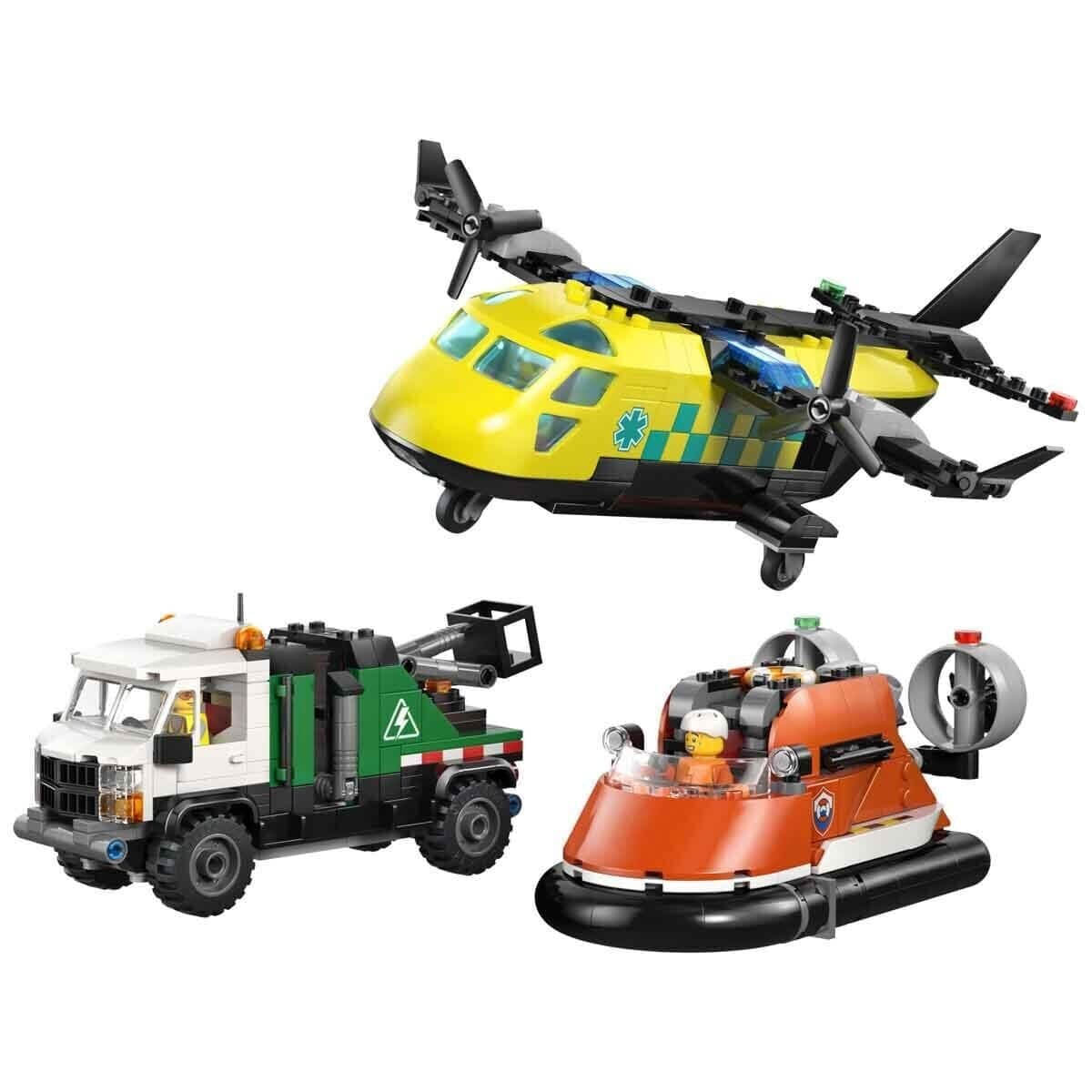 60505 Lego City Uçak, Servis Kamyonu Ve Hoverkraft 990 Parça +7 Yaş