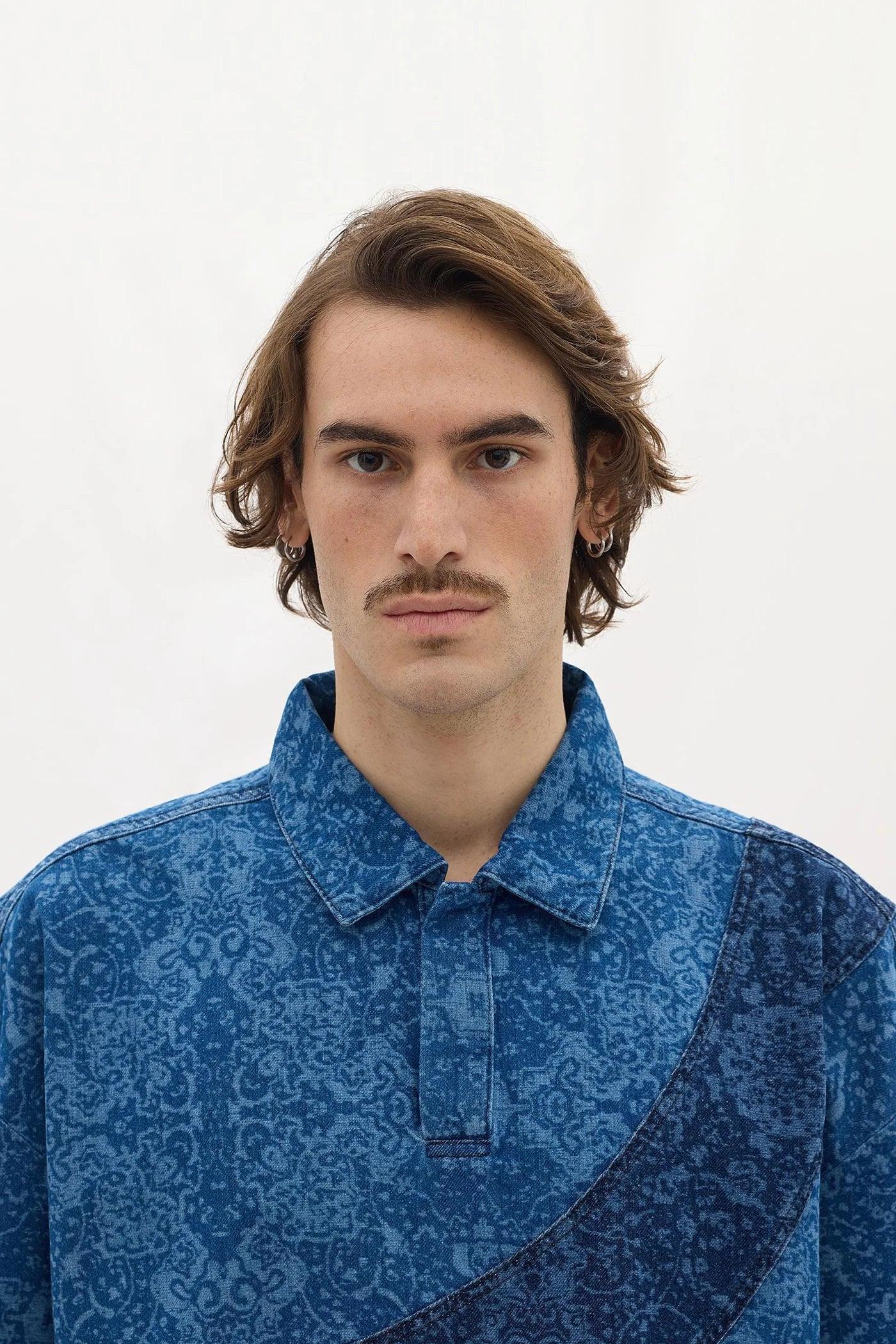 Les Benjamins-Denim Polo Tee 001-T-Shirts-7-Milagron.com