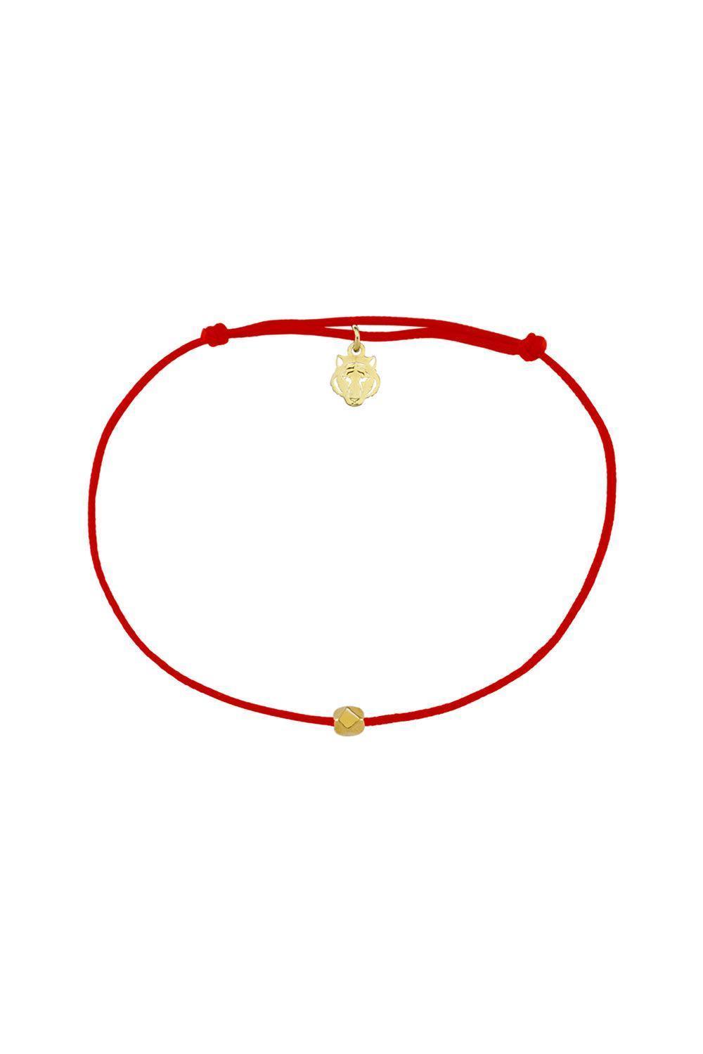 Les Tigres-22 Ayar Altın Kaplama Gümüş Kırmızı Bileklik-Bileklik-1-Milagron.com