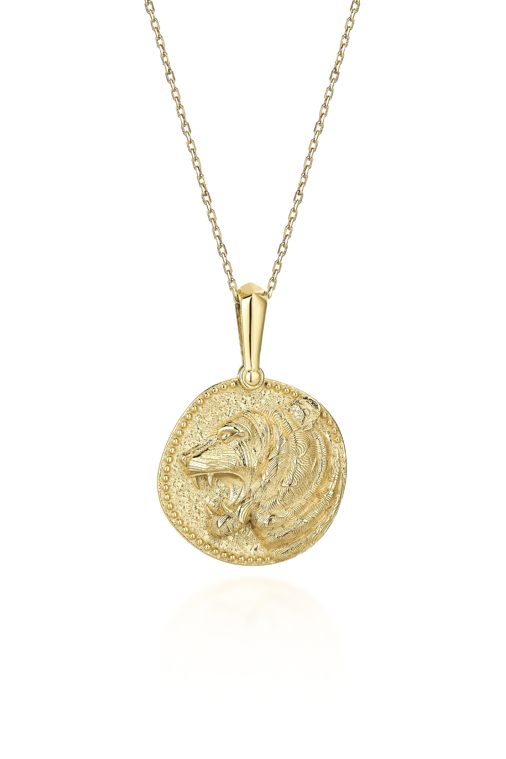 Les Tigres-Altın Kaplama Kaplan Madalyon Kolye-Kolye-1-Milagron.com