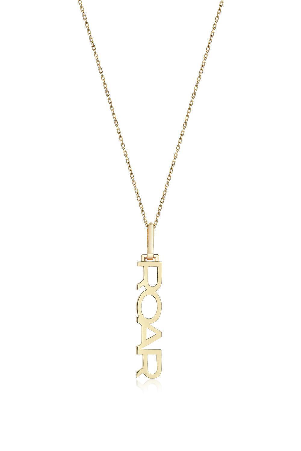 Les Tigres-Altın Kaplama Roar Yazı Kolye-Kolye-2-Milagron.com