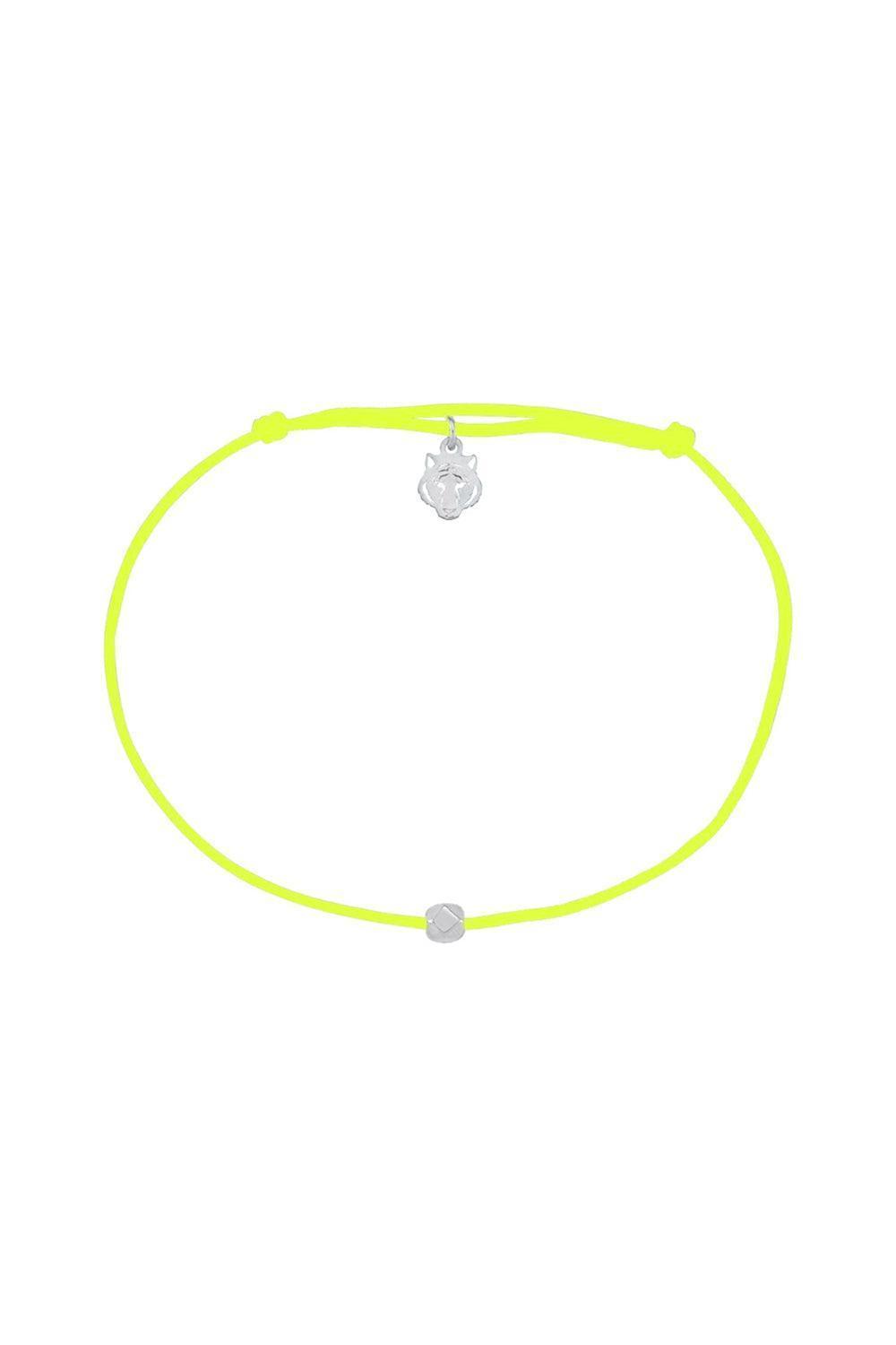 Les Tigres-Beyaz Altın Kaplama Gümüş Fosforlu Sarı Bileklik-Bileklik-1-Milagron.com