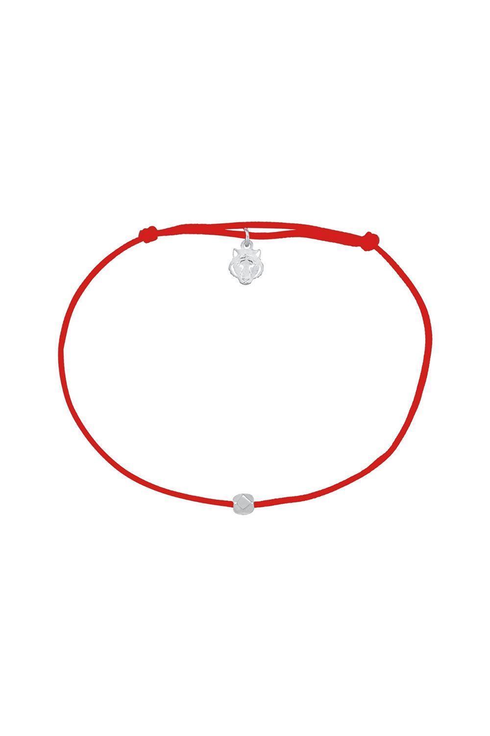 Les Tigres-Beyaz Altın Kaplama Gümüş Kırmızı Bileklik-Bileklik-1-Milagron.com