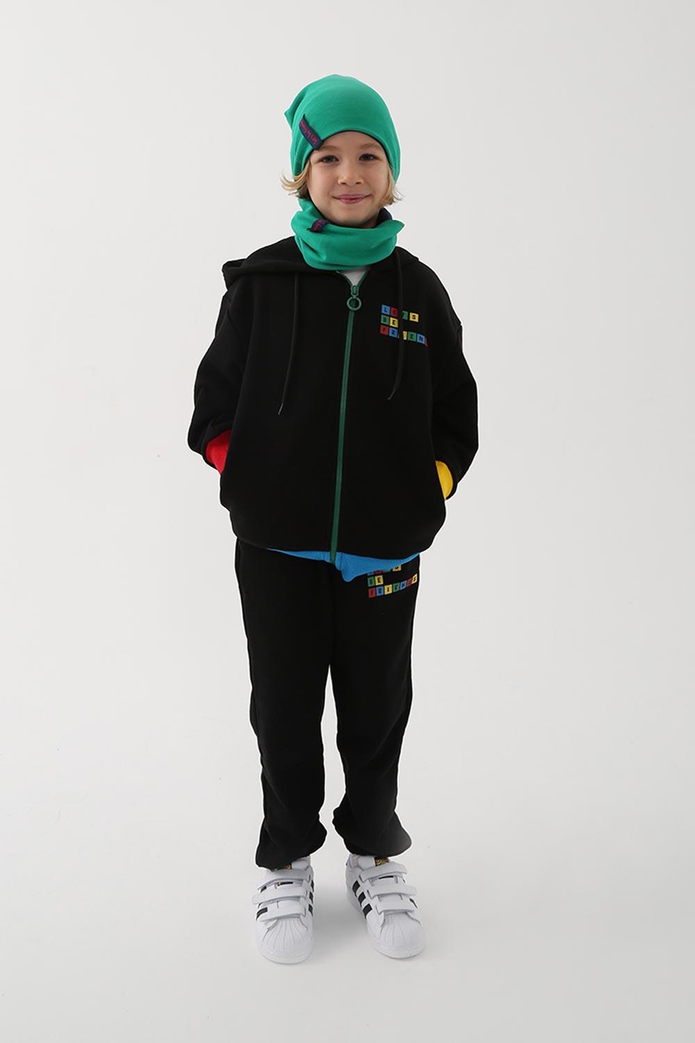 Let's Be Friends-Çift Taraflı Bere/Boyunluk Set - Mavi/Yeşil-Şapka-2-Milagron.com