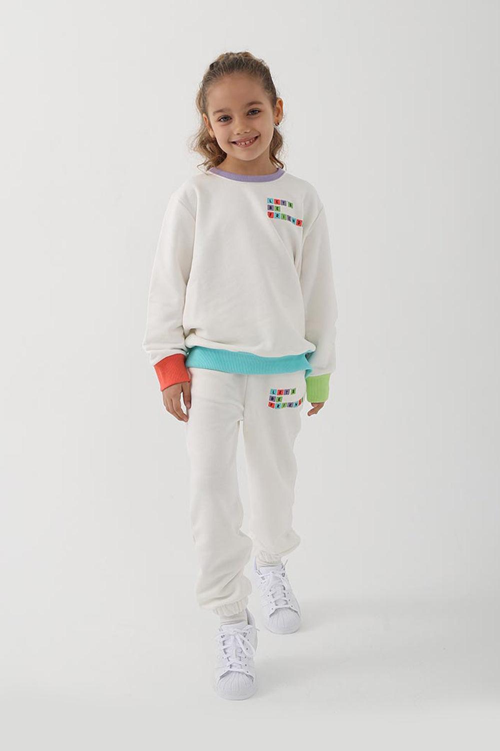 Let's Be Friends-Jogger Pantolon - Ekru-Eşofman-5-Milagron.com