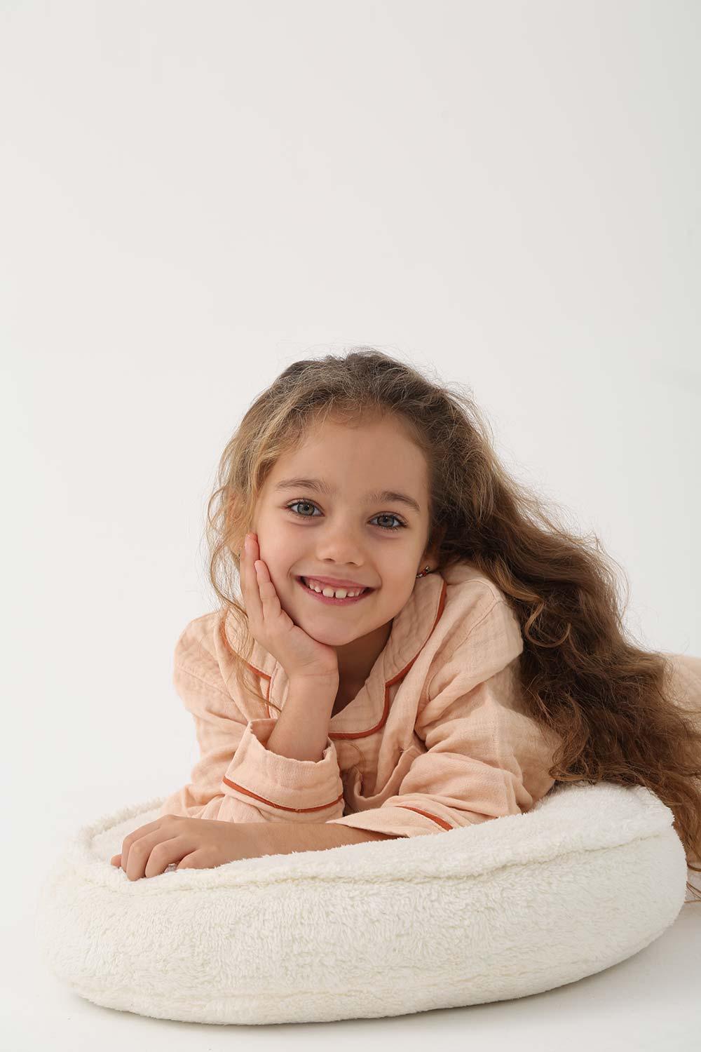 Let's Be Friends-Organik Muslin Pijama Takımı - Pudra-Pijama Takımı-4-Milagron.com