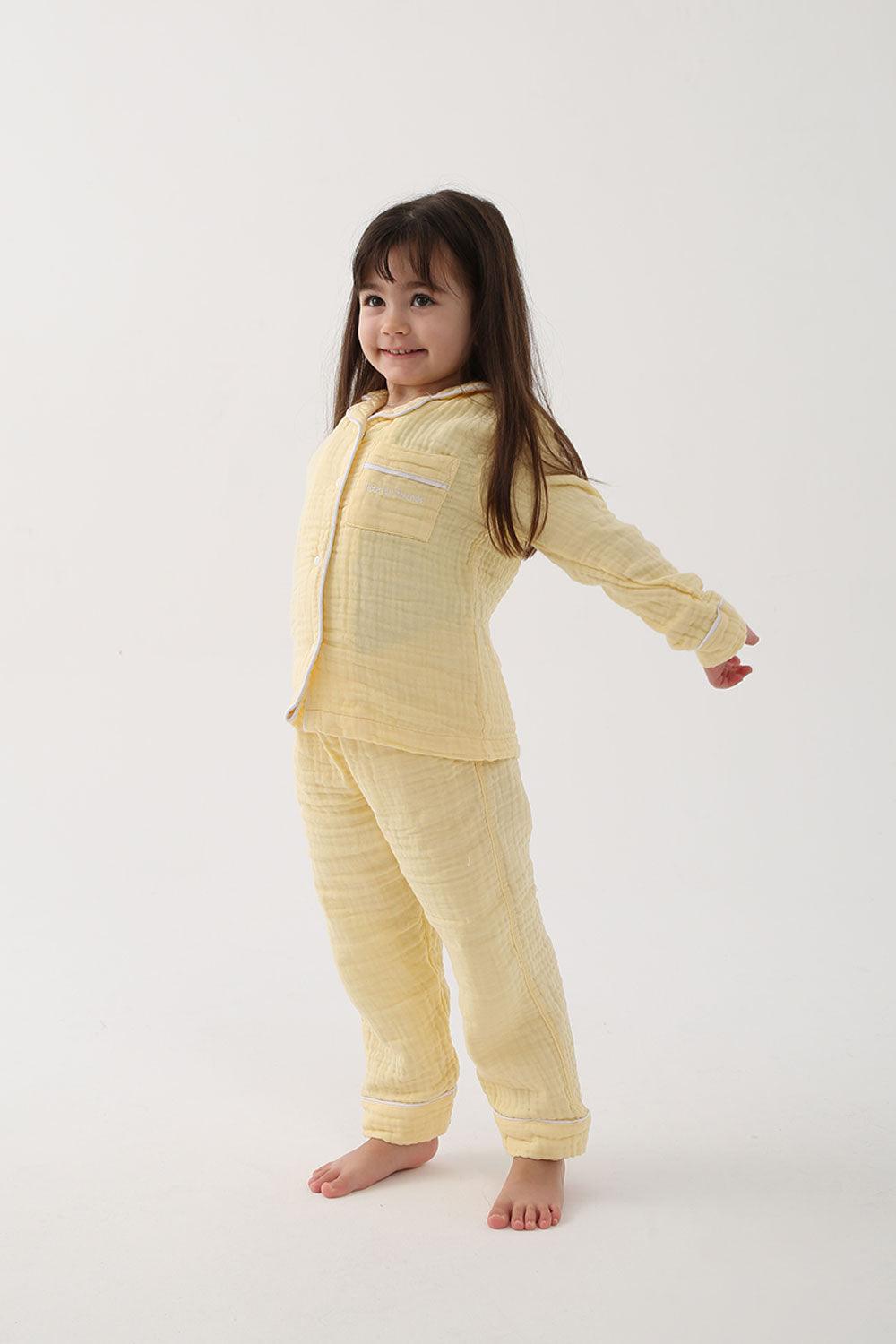 Let's Be Friends-Organik Muslin Pijama Takımı - Sarı-Pijama Takımı-5-Milagron.com