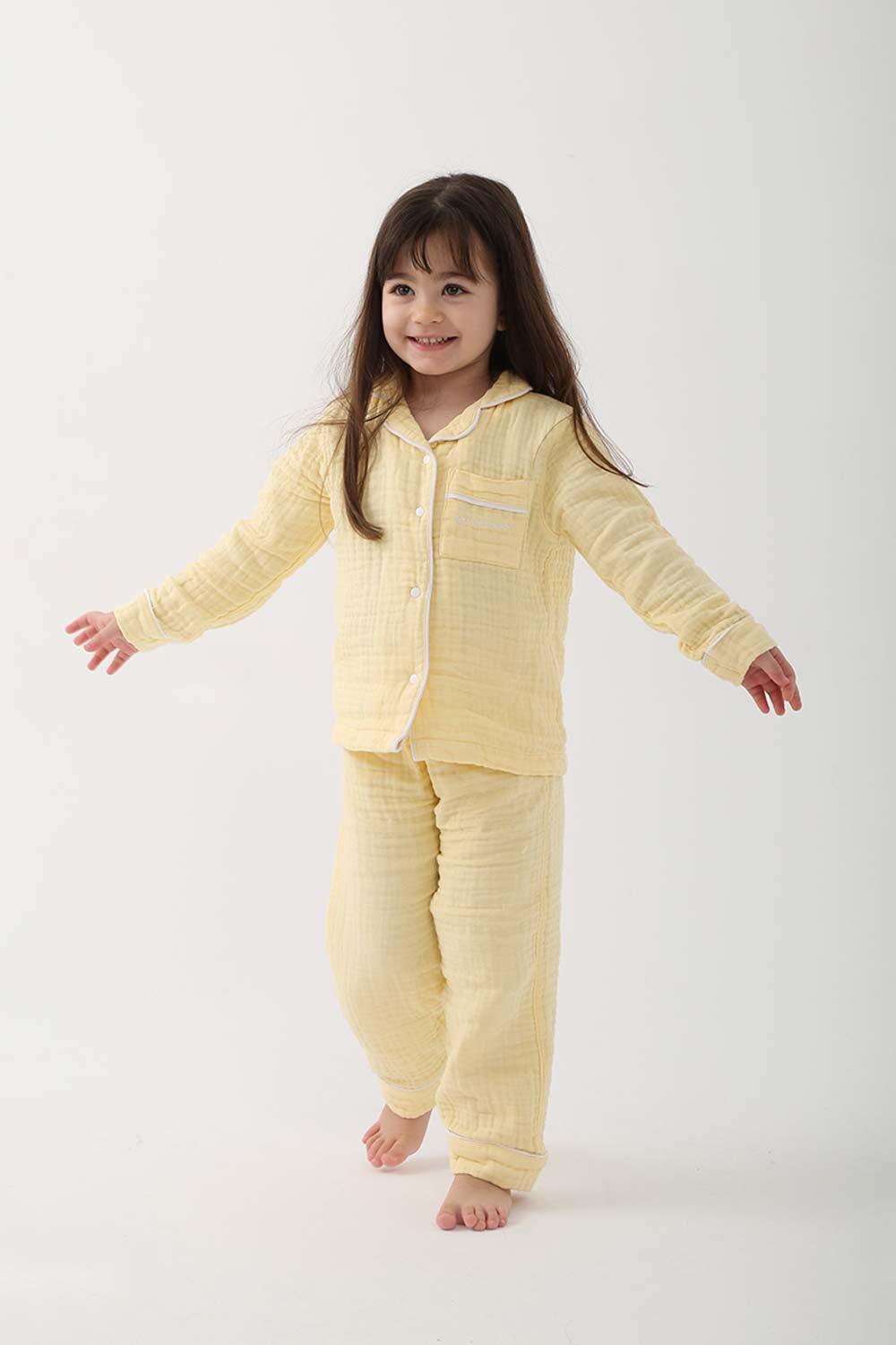 Let's Be Friends-Organik Muslin Pijama Takımı - Sarı-Pijama Takımı-6-Milagron.com