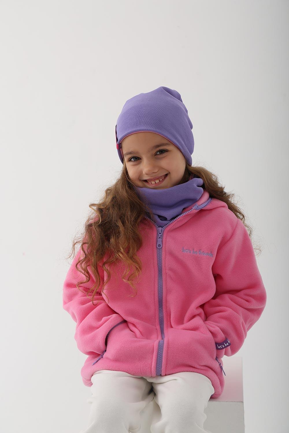 Let's Be Friends-Polar Zipli Hoodie - Pembe-Sweatshirts & Hoodies-1-Milagron.com