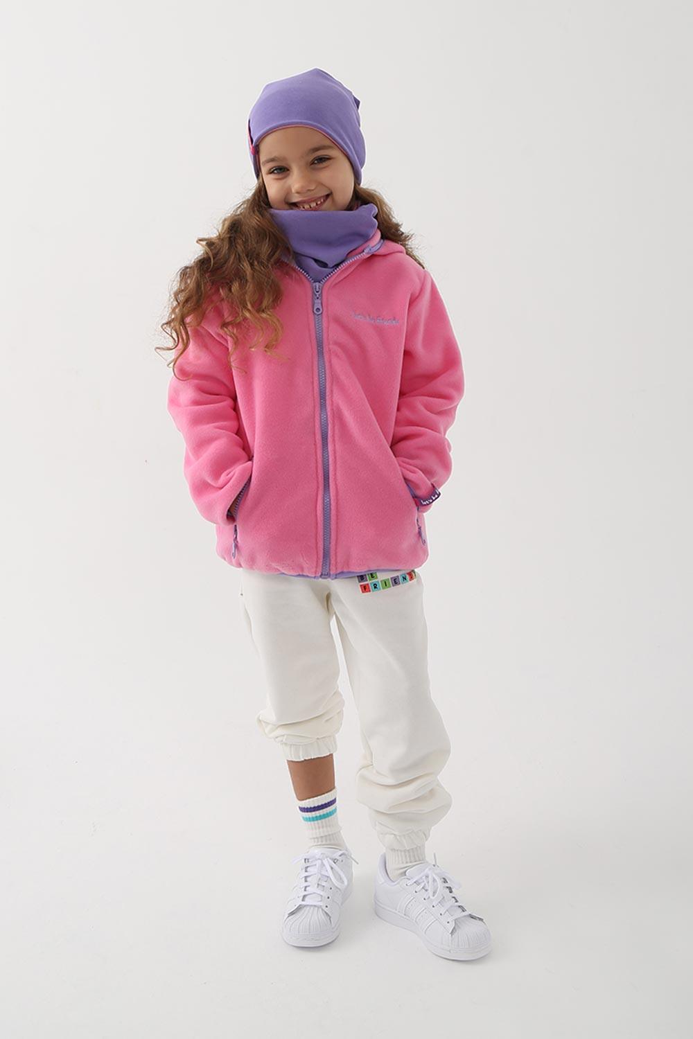 Let's Be Friends-Polar Zipli Hoodie - Pembe-Sweatshirts & Hoodies-2-Milagron.com