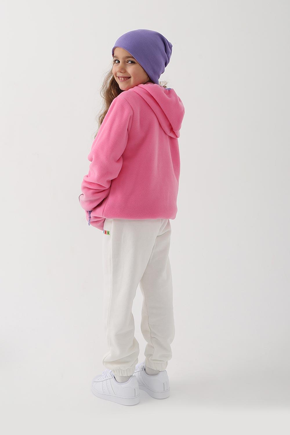 Let's Be Friends-Polar Zipli Hoodie - Pembe-Sweatshirts & Hoodies-5-Milagron.com
