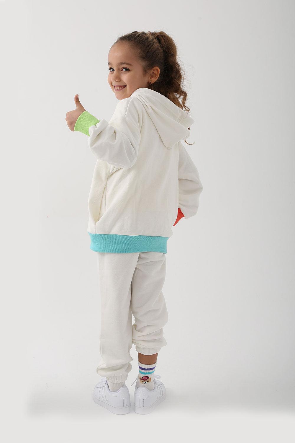 Let's Be Friends-Zipli Hoodie -Ekru-Sweatshirts & Hoodies-6-Milagron.com