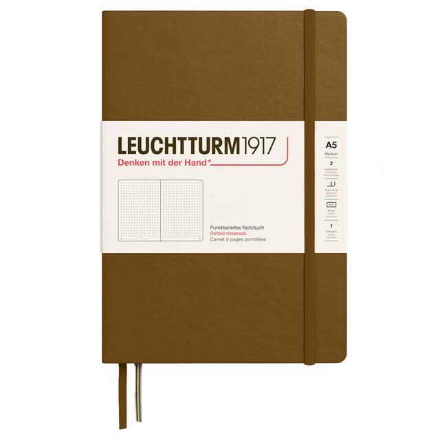 Leuchtturm 1917-2025 Colors Orta Boy (A5), Sert Kapak, 251 Sayfa, Noktalı Defter Spice Brown 372197-Defter-1-Milagron.com