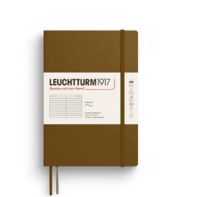 Leuchtturm 1917-2025 Colors Orta Boy (A5), Yumuşak Kapak, 123 Sayfa, Çizgili Defter Spice Brown 372212-Defter-1-Milagron.com