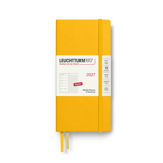 Leuchtturm1917 Planner 2027 - 12M Haftalık Planner & Notebook Noktalı Wallet B6 X A6 2027 İNgilizce Sunflower 400266 - ÖnsiPariŞ