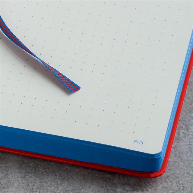 Leuchtturm 1917-Leuchtturm1917 Bauhaus Serisi Not Defteri, Orta Boy (A5), Sert Kapak, 251 Sayfa Kırmızı Noktalı Defter Royal Blue 359618-Noktalı-2-Milagron.com
