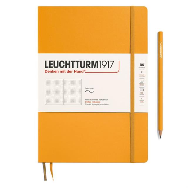 Leuchtturm 1917-Leuchtturm1917 Composition Notebook, B5, Yumuşak Kapak, 123 Sayfa Not Defteri, Noktalı, Rising Sun 365634-Noktalı-1-Milagron.com
