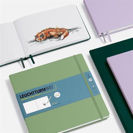 Leuchtturm 1917-Leuchttrumm 1917 Sketchbook Square Sert Kapak 150 Gr Eskiz Defteri Black 362358-Çizgisiz (Düz)-3-Milagron.com