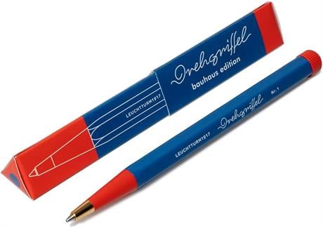 Leuchtturm 1917-Leuchtturm 1917 X Bauhaus Edition Drehgriffel Blue / Red Ballpoint Pen Tükenmez Kalem 366203-Tükenmez Kalem-2-Milagron.com