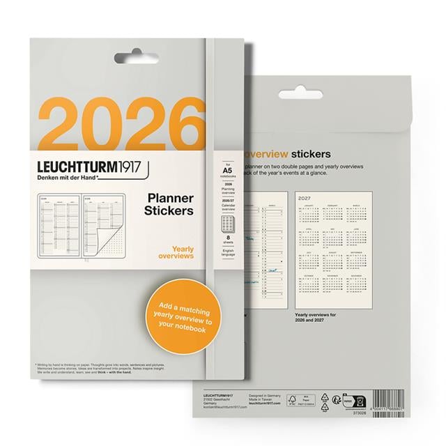 Leuchtturm 1917-Leuchtturm1917 Ajanda Stickerı 2026 Yıllık Format Etiket, İngilizce 373028-Özel Defterler-1-Milagron.com
