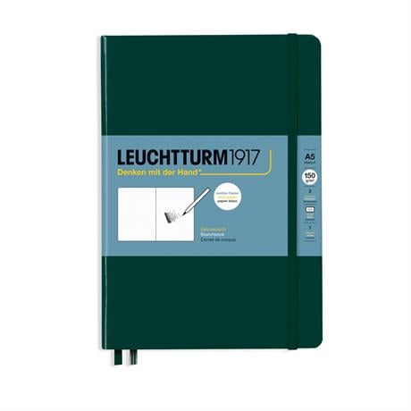 Leuchtturm 1917-Leuchtturm1917 Medium (A5) 112 Pages 150 Gsm Sketchbook Eskiz Defteri Forest Green 370355-Çizgisiz (Düz)-1-Milagron.com