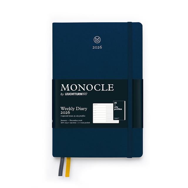Leuchtturm 1917-Leuchtturm1917 Monocle çanta Boy (B6+) 12 Aylık Ajanda Ve Not Defteri (çizgili) 2026 Sert Kapak, İngilizce, Navy 373019-Özel Defterler-1-Milagron.com