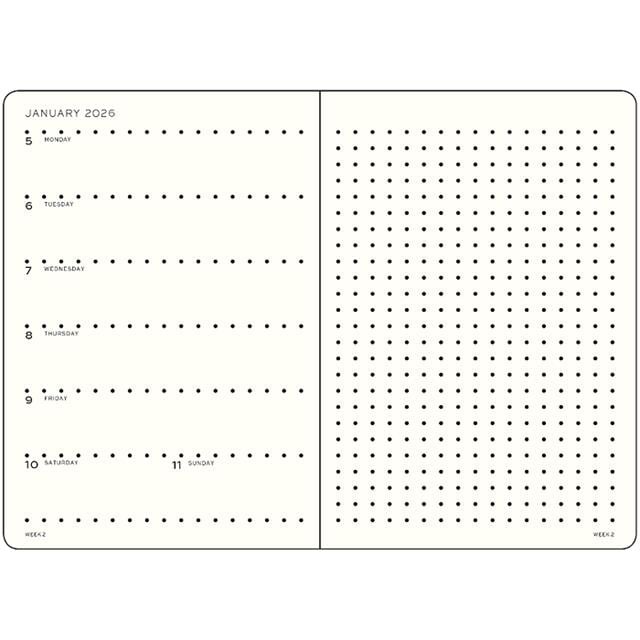 Leuchtturm 1917-Leuchtturm1917 Orta Boy (A5) 12 Aylık Ajanda Ve Not Defteri (Noktalı) 2026 Sert Kapak, İngilizce, Rising Sun 372702-Özel Defterler-2-Milagron.com