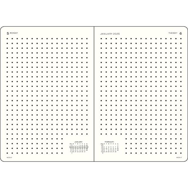Leuchtturm 1917-Leuchtturm1917 Orta Boy (A5) 12 Aylık Günlük Ajanda (Noktalı) 2026 Sert Kapak, İngilizce, Rising Sun 372782-Özel Defterler-2-Milagron.com