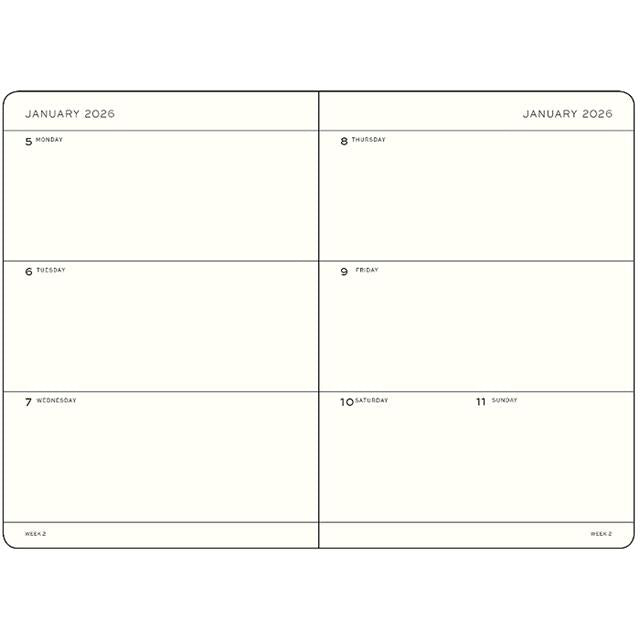 Leuchtturm 1917-Leuchtturm1917 Orta Boy (A5) 18 Aylık Haftalık Ajanda 2026 Sert Kapak, İngilizce, Ink Mavi 372813-Özel Defterler-2-Milagron.com