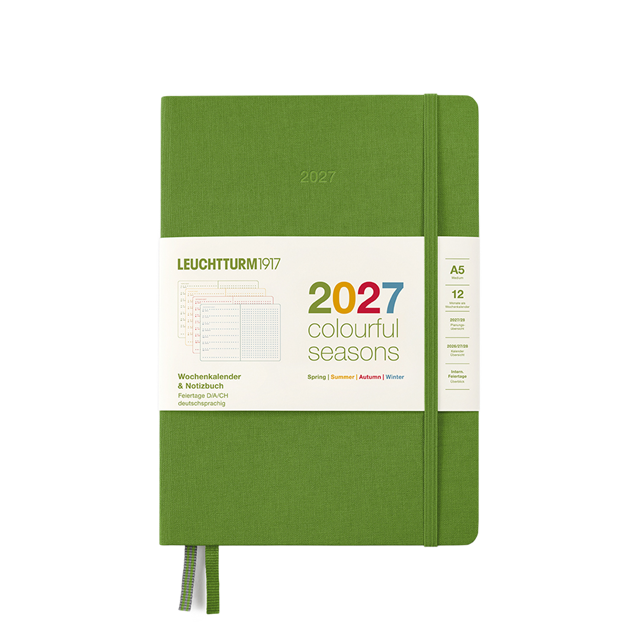 Leuchtturm1917 Planner 2027 - 12M Colourful Seasons Haftalık Planner & Notebook Medium A5 2027 Noktalı İNgilizce 400368 - ÖnsiPariŞ